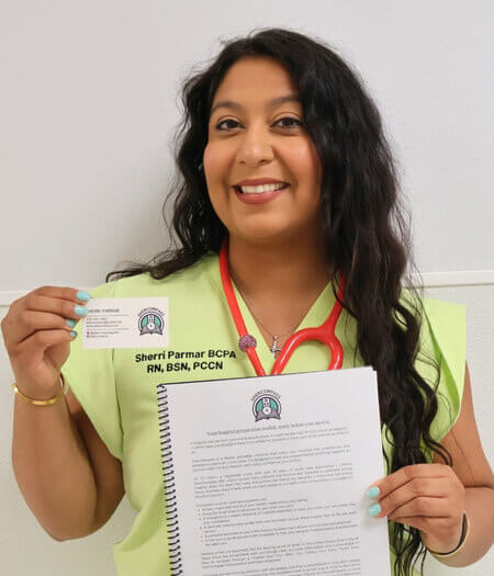 Sherri Parmar BCPA, RN, BSN, PCCN, with SherCompass